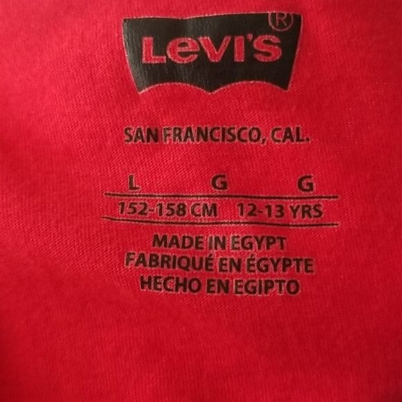 Levi's Girl's L 12-13 yrs red and white tee Shirt - Picture 6 of 6